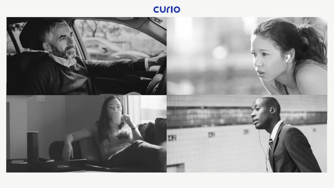 The slide uses visual storytelling to establish the 'when' and 'where' of the product usage without explicit text.