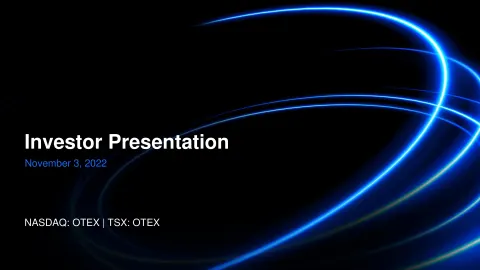 OpenText | Investor Presentation Deck | 42 slides