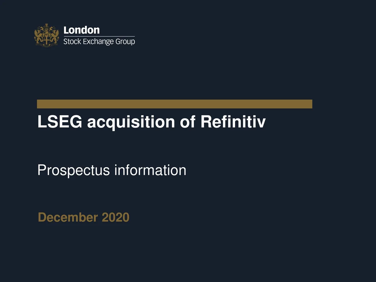 LSE | Mergers and Acquisitions Presentation Deck | 16 slides · slide 1