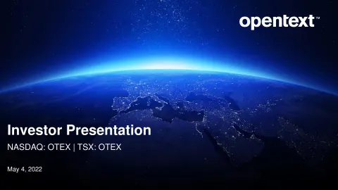 OpenText | Investor Presentation Deck | 55 slides