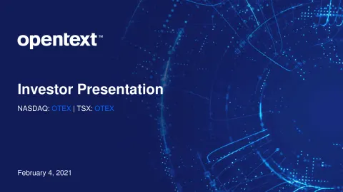 OpenText | Investor Presentation Deck | 49 slides