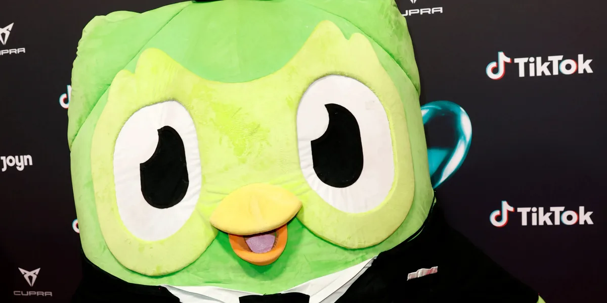 This appears to be a filler or transition slide featuring the brand mascot.