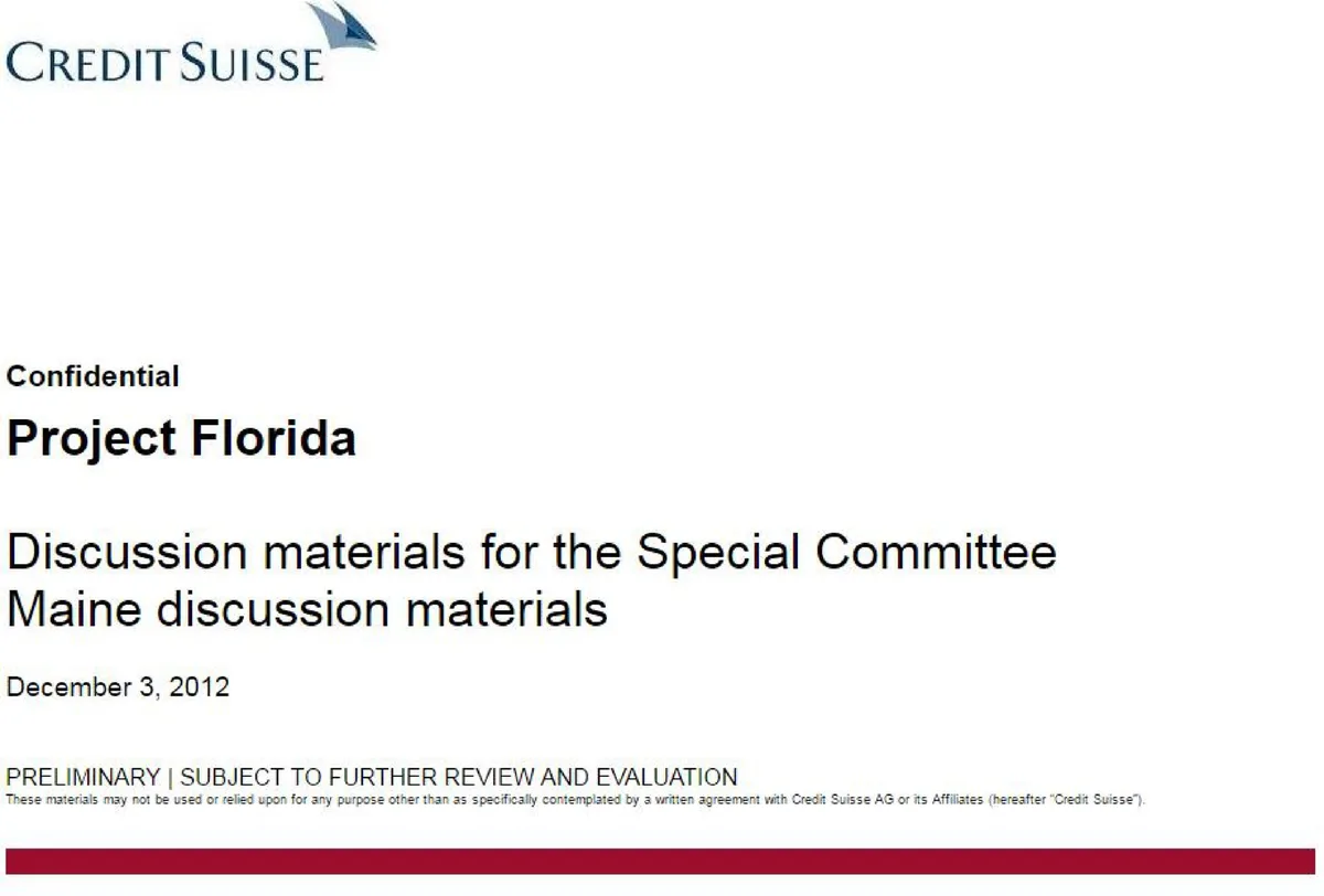 Credit Suisse | Investment Banking Pitch Book | 28 slides · slide 1