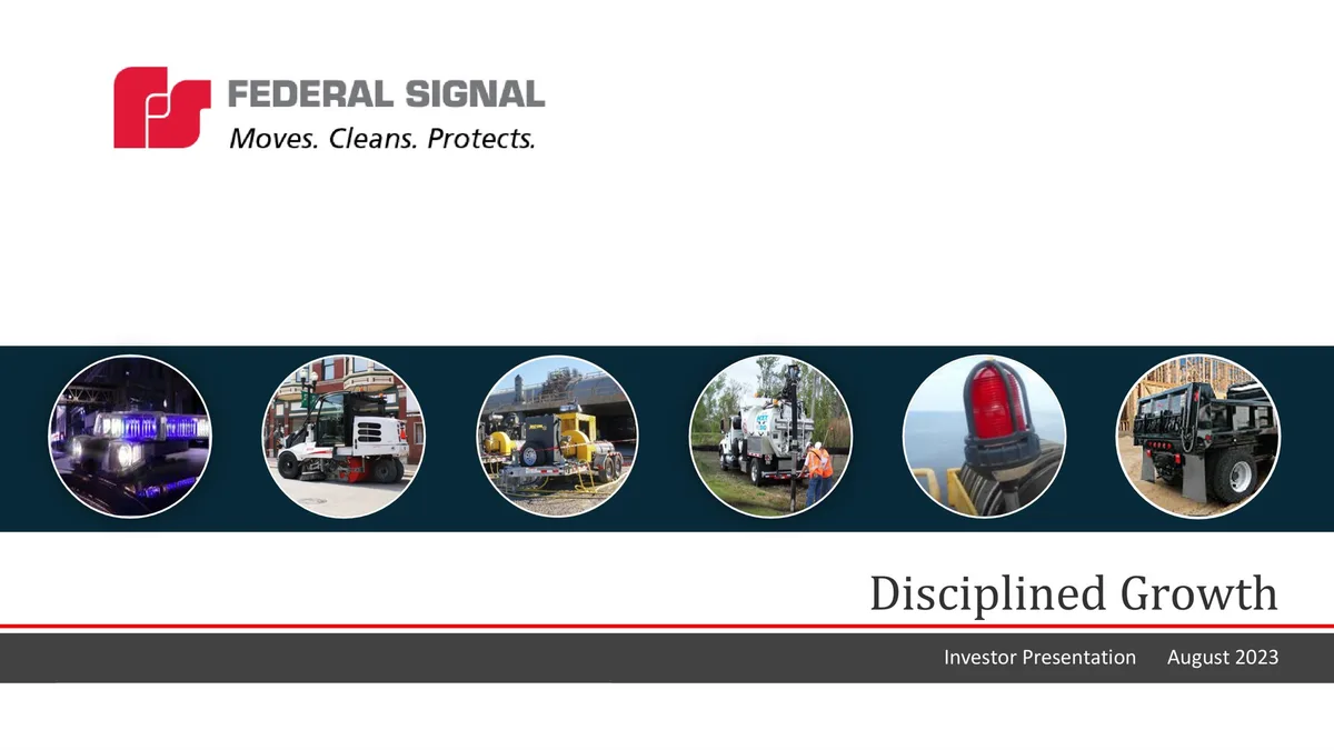 Federal Signal | Investor Presentation Deck | 31 slides · slide 1