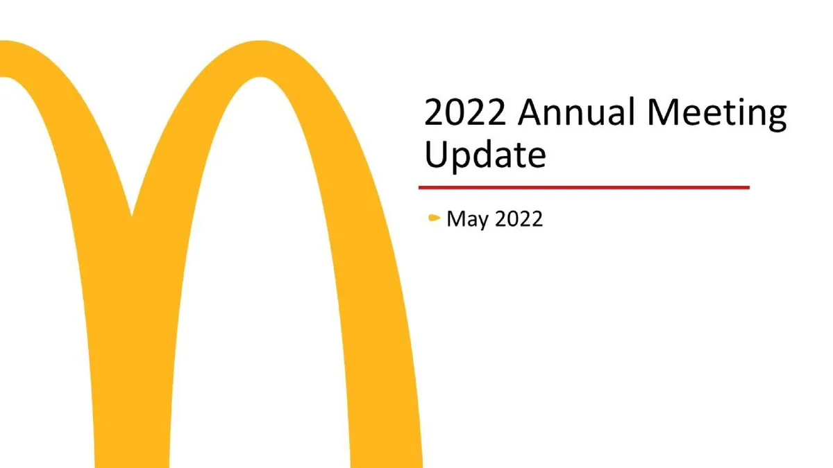 McDonald&#x27;s | Shareholder Engagement Presentation Deck | 40 slides · slide 1