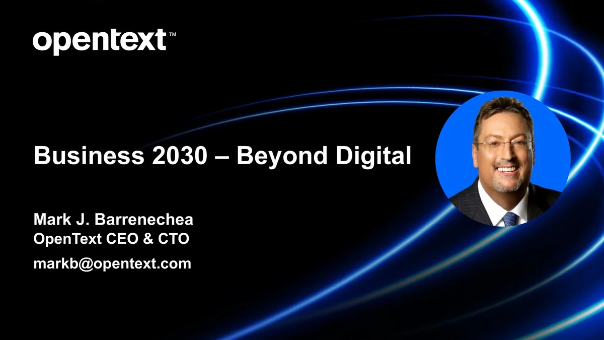 OpenText | Investor Presentation Deck | 24 slides · slide 1