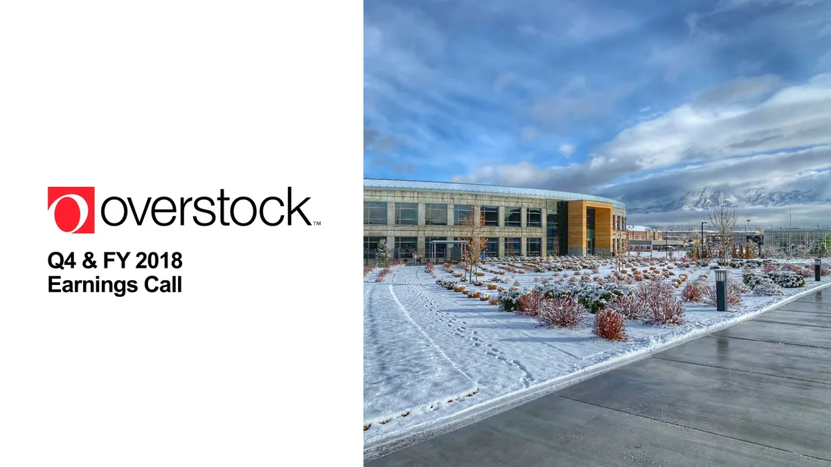 Overstock | Results Presentation Deck | 81 slides · slide 1