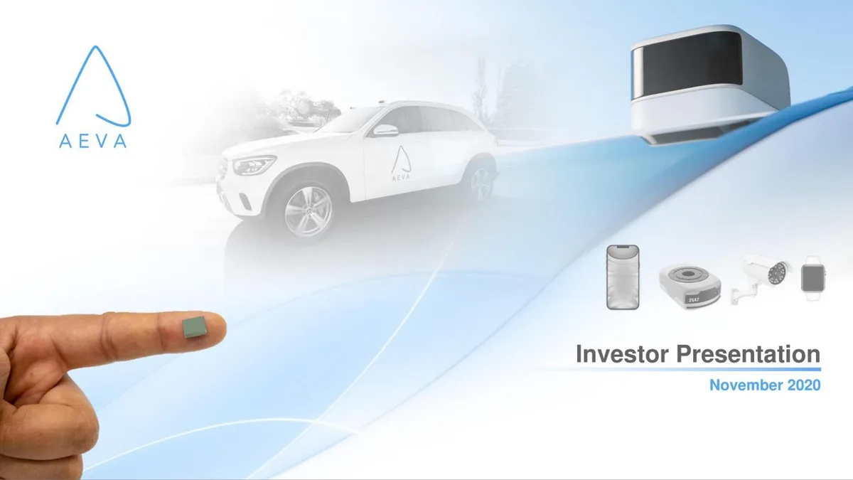 Includes imagery of LiDAR sensor, test vehicle, and a small chip on a finger.