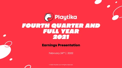 Playtika | Results Presentation Deck | 14 slides