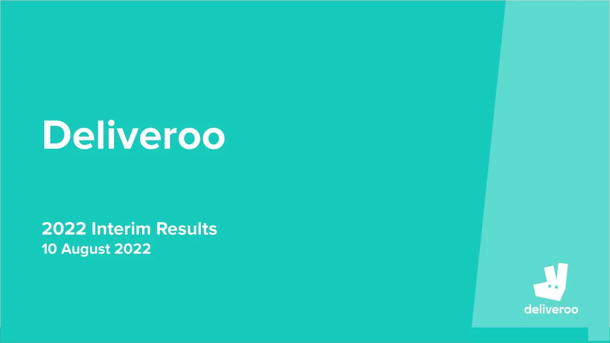 Deliveroo | Results Presentation Deck | 29 slides · slide 1