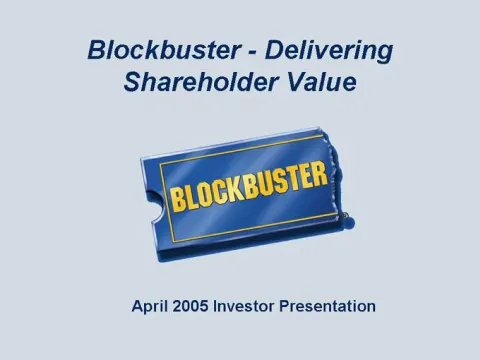 Blockbuster Video | Investor Presentation Deck | 27 slides