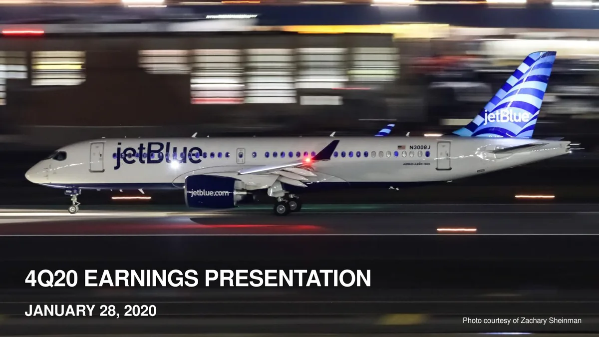 The date on the slide (January 28, 2020) appears to be a typo in the original document, as 4Q20 earnings would typically be presented in early 2021.