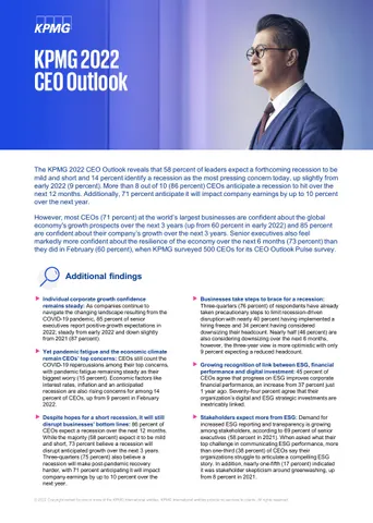 KPMG 2022 CEO Outlook