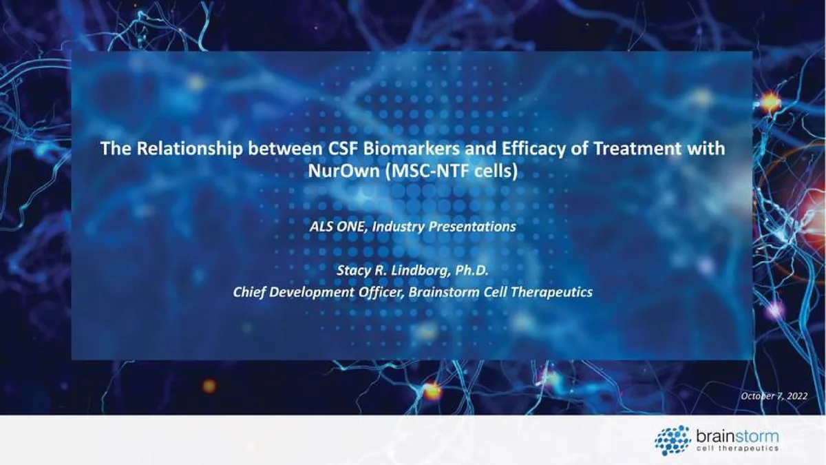 BrainStorm Cell Therapeutics | Investor Presentation Deck | 15 slides · slide 1