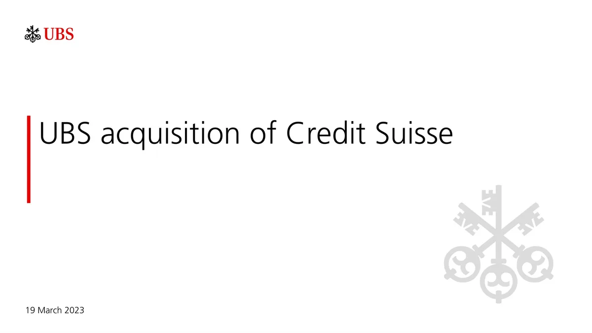 UBS | Mergers and Acquisitions Presentation Deck | 12 slides · slide 1