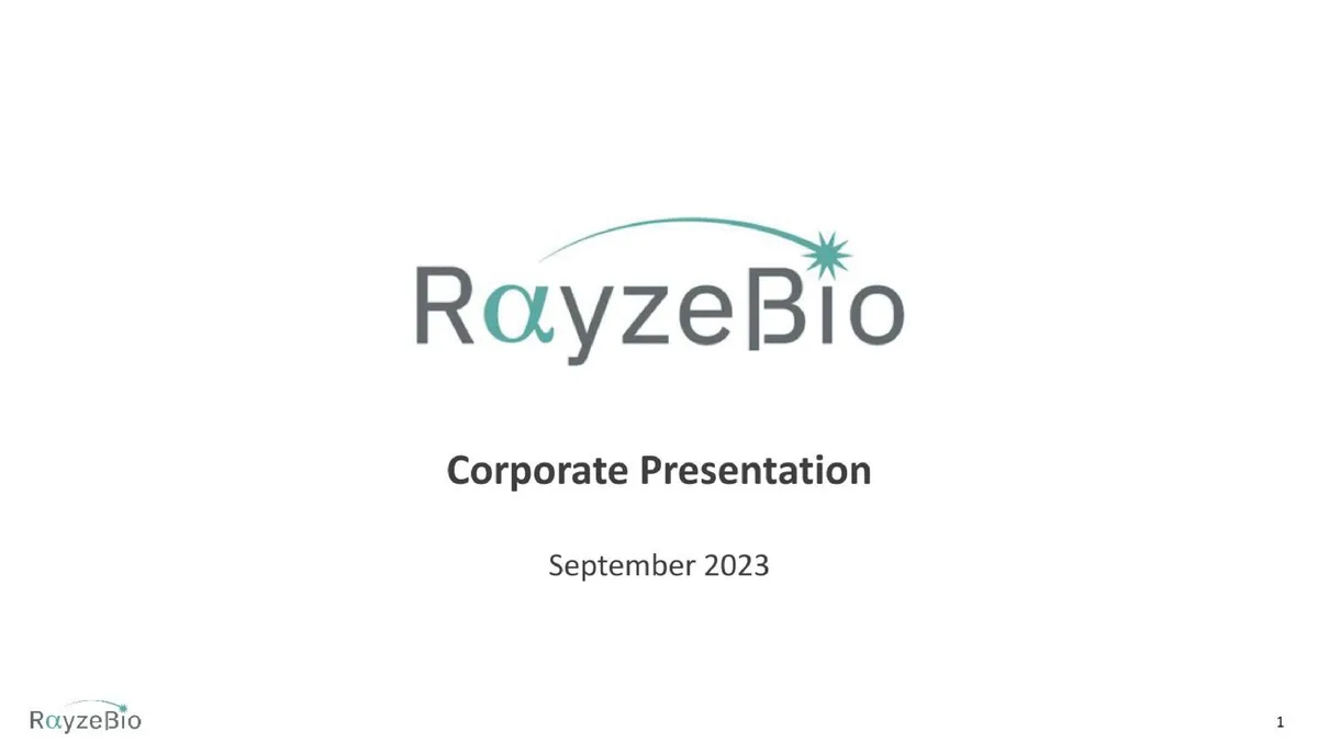 RayzeBio | IPO Presentation Deck | 41 slides · slide 1