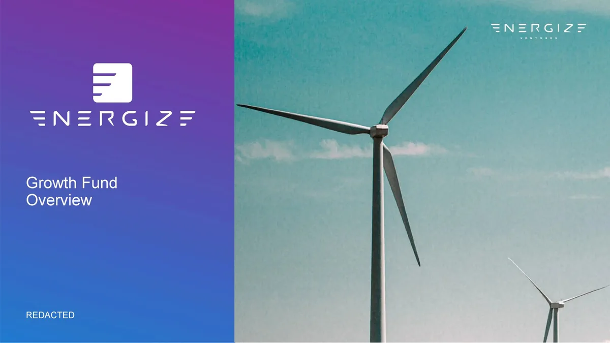 Energize Capital: Climate tech investor raises $300 million · slide 1