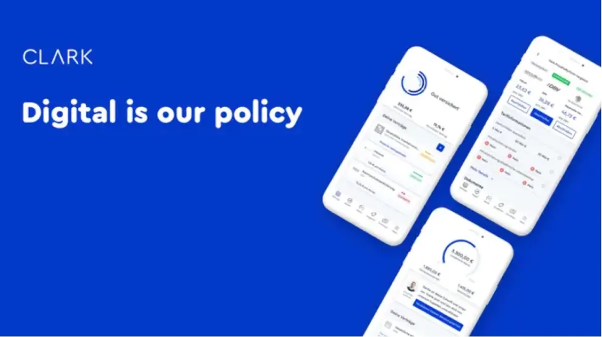 The slide uses a strong brand color (blue) and visual product demonstration to reinforce the 'digital-first' value proposition.