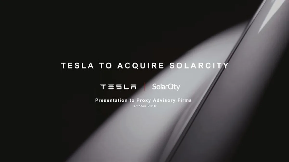 Tesla | Mergers and Acquisitions Presentation Deck | 35 slides · slide 1