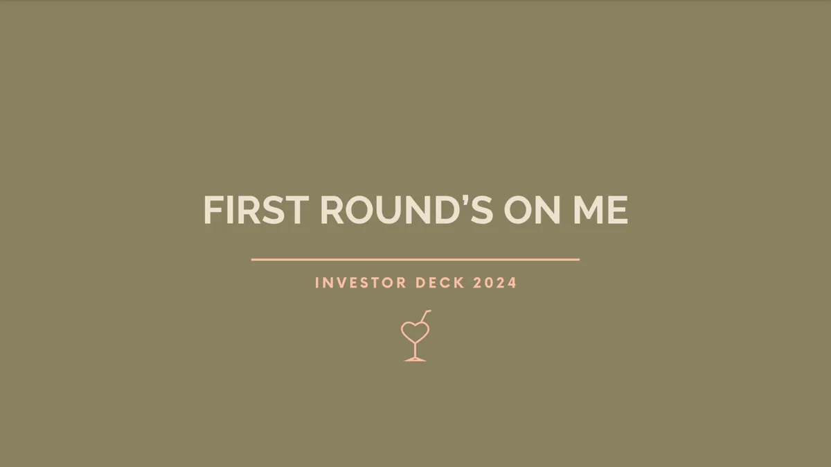 Pitch deck: First Round's on Me dating app raises $3 million round · slide 1
