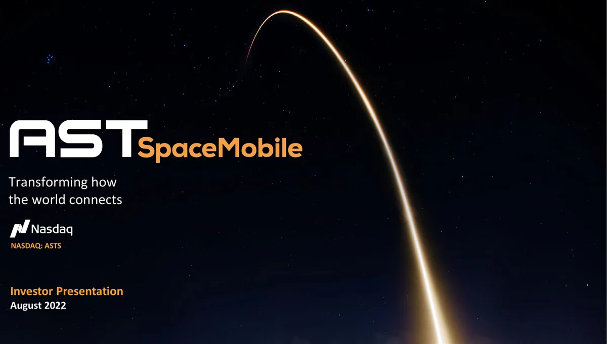 AST SpaceMobile | Investor Presentation Deck | 27 slides · slide 1