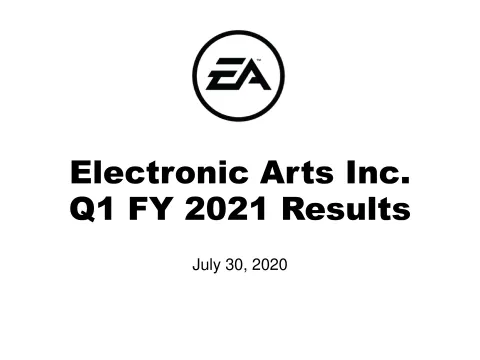 Electronic Arts | Results Presentation Deck | 12 slides