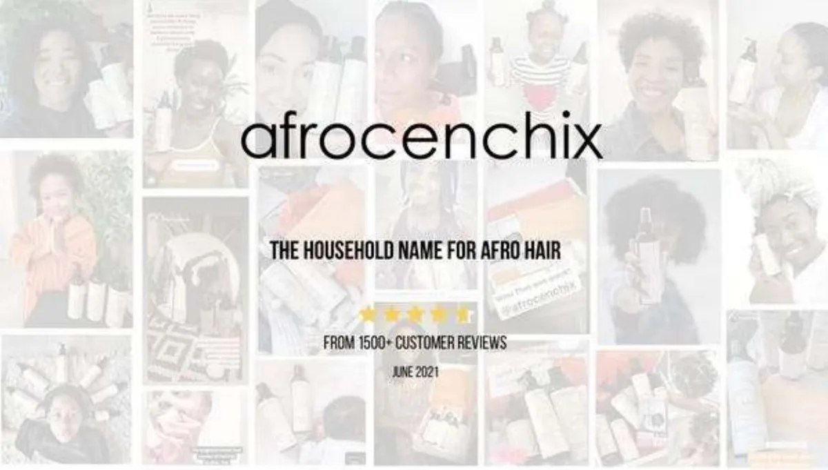 The slide uses a background collage of user-generated content to establish brand authority.