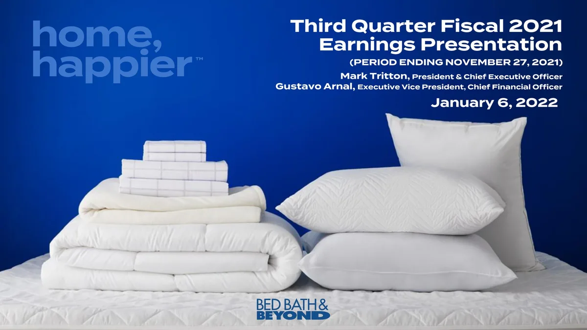 Bed Bath &amp; Beyond | Results Presentation Deck | 38 slides · slide 1