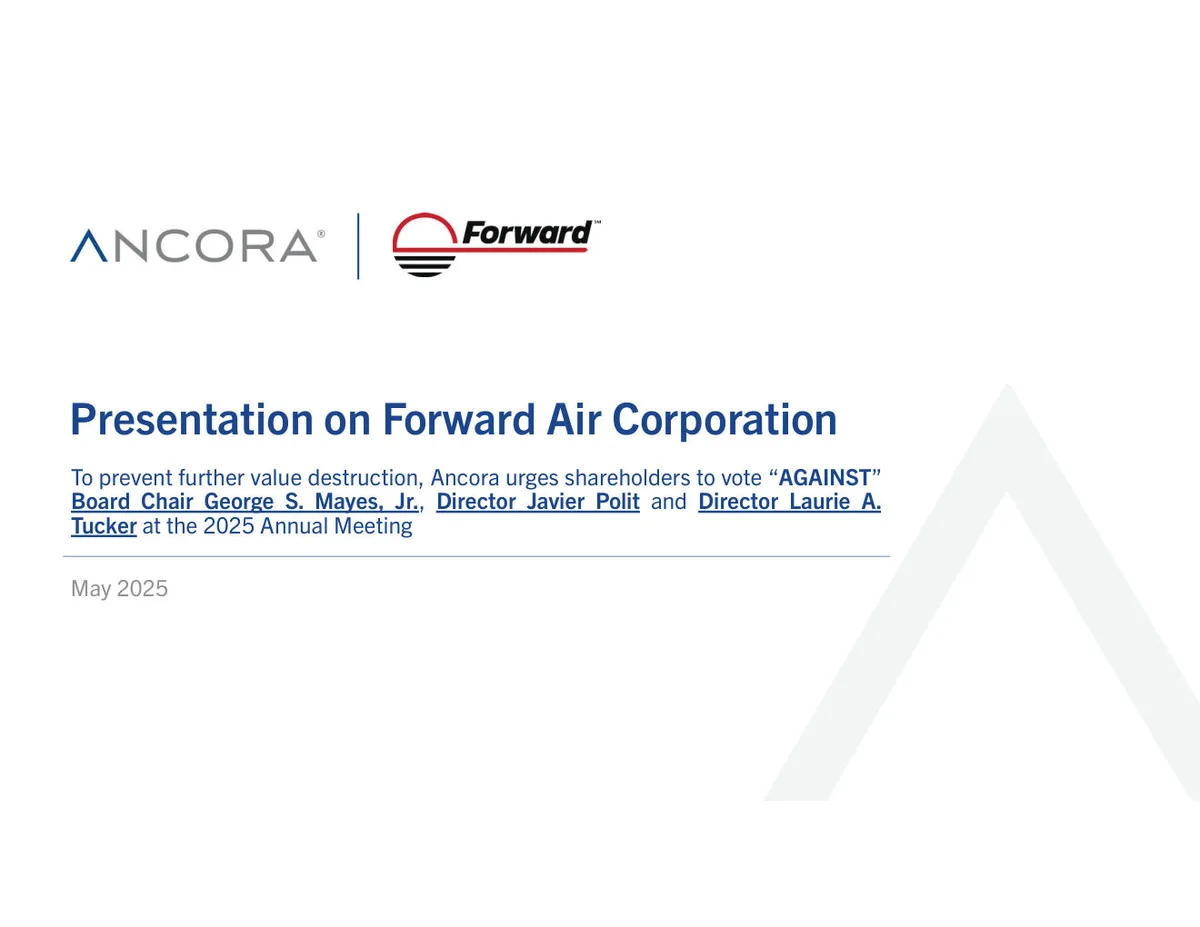 Forward Air Corporation (FWRD) · slide 1