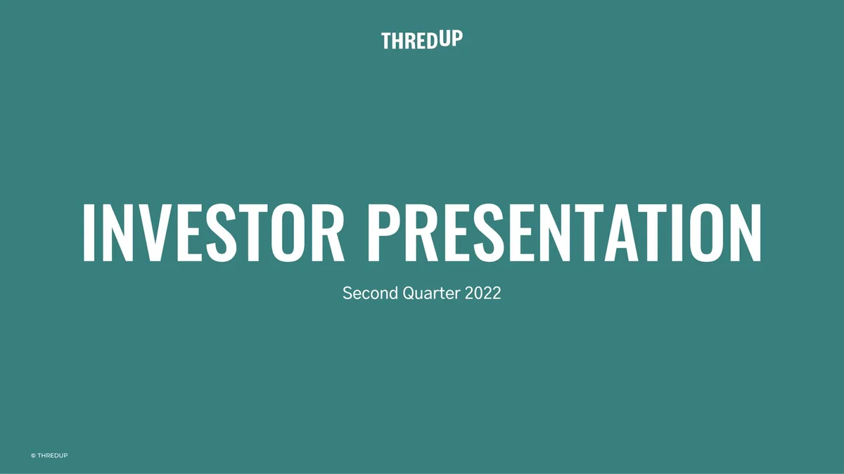 thredUP | Investor Presentation Deck | 32 slides · slide 1