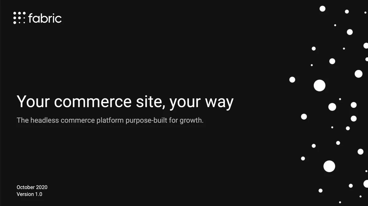 We got an exclusive look at the pitch deck ecommerce platform Fabric used to raise $9.5 million in funding. The cofounder and CEO break it down and give their advice for entrepreneurs to perfect their pitch. · slide 1