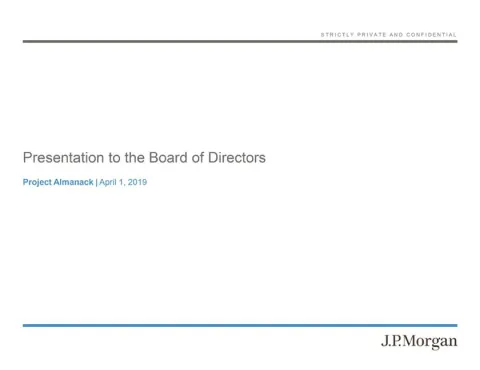 J.P.Morgan | Investment Banking Pitch Book | 21 slides