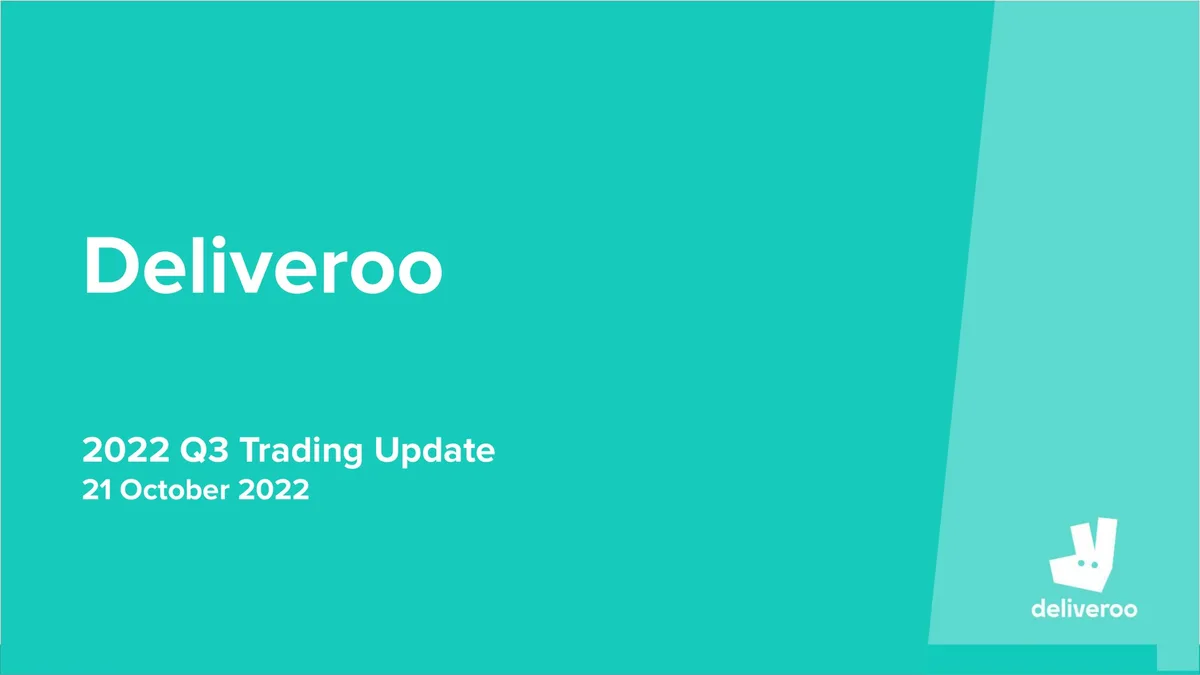 Deliveroo | Results Presentation Deck | 16 slides · slide 1