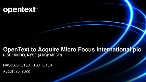 OpenText | Mergers and Acquisitions Presentation Deck | 26 slides
