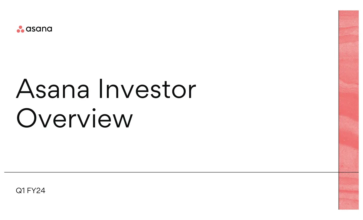 Asana | Investor Presentation Deck | 29 slides · slide 1