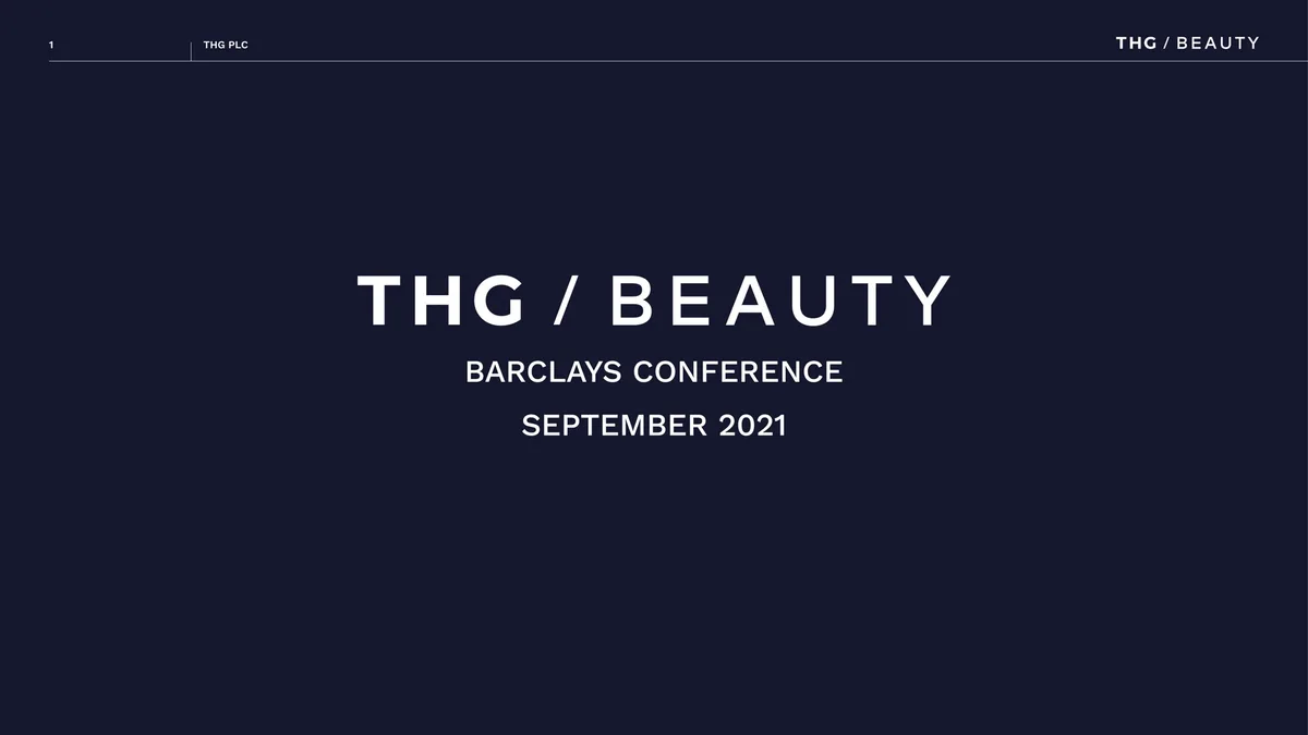 The Hut Group | Investor Conference Presentation Deck | 32 slides · slide 1