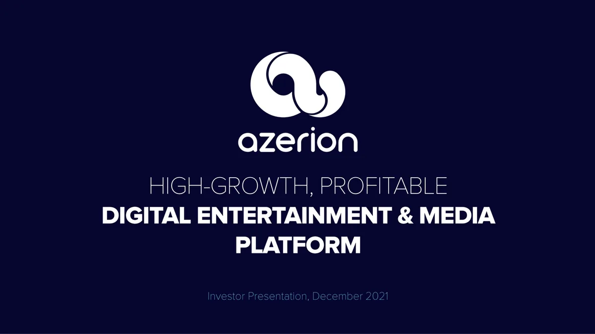 Azerion | SPAC Presentation Deck | 83 slides · slide 1