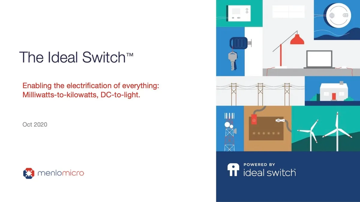 The slide features a collage of various electrical applications (smart home, power grid, wind energy, etc.) to illustrate the 'electrification of everything' theme.