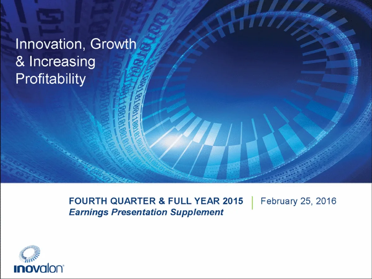 Inovalon | Results Presentation Deck | 27 slides · slide 1