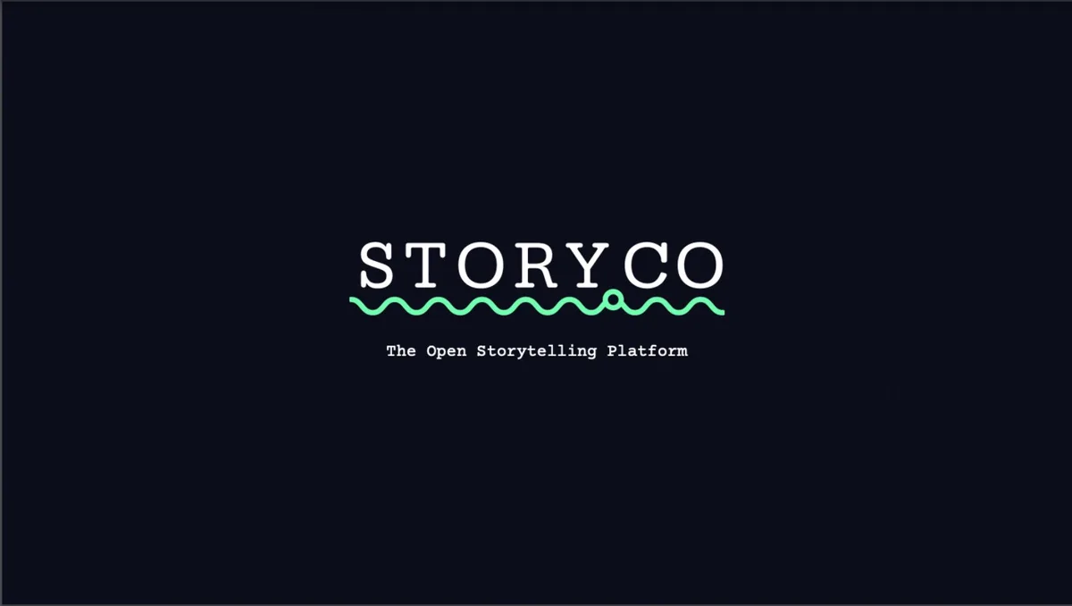 Pitch deck raised $6M for blockchain-based story platform StoryCo · slide 1