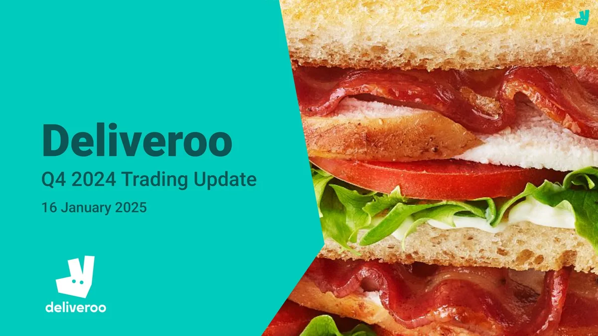 Deliveroo | Results Presentation Deck | 5 slides · slide 1
