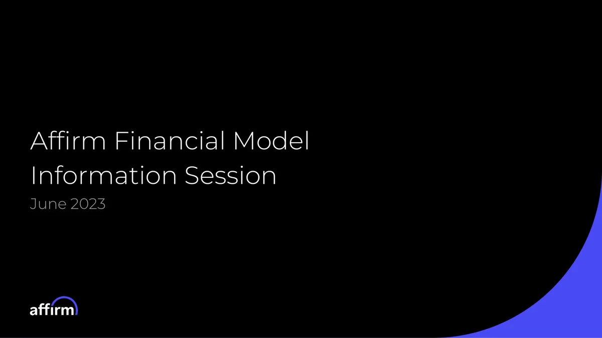 Affirm | Investor Event Presentation Deck | 35 slides · slide 1