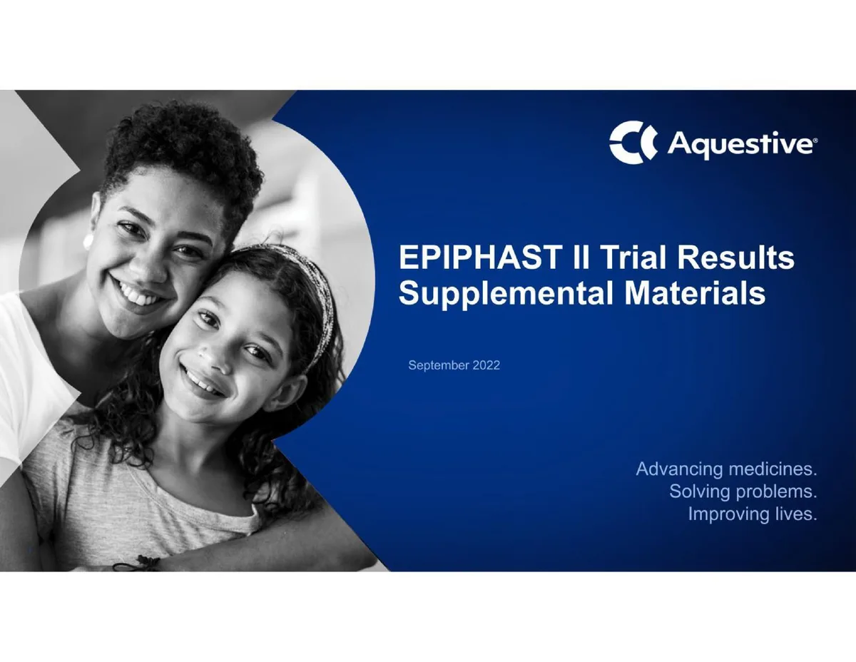 Aquestive Therapeutics | Results Presentation Deck | 14 slides · slide 1