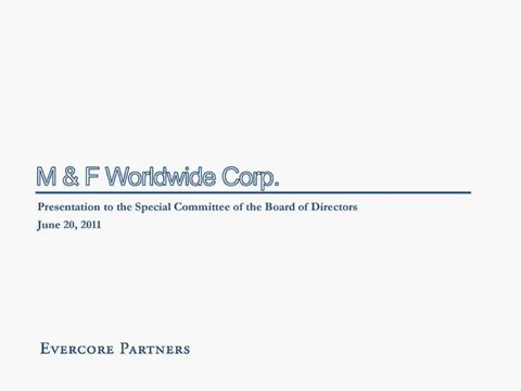 Evercore | Investment Banking Pitch Book | 31 slides