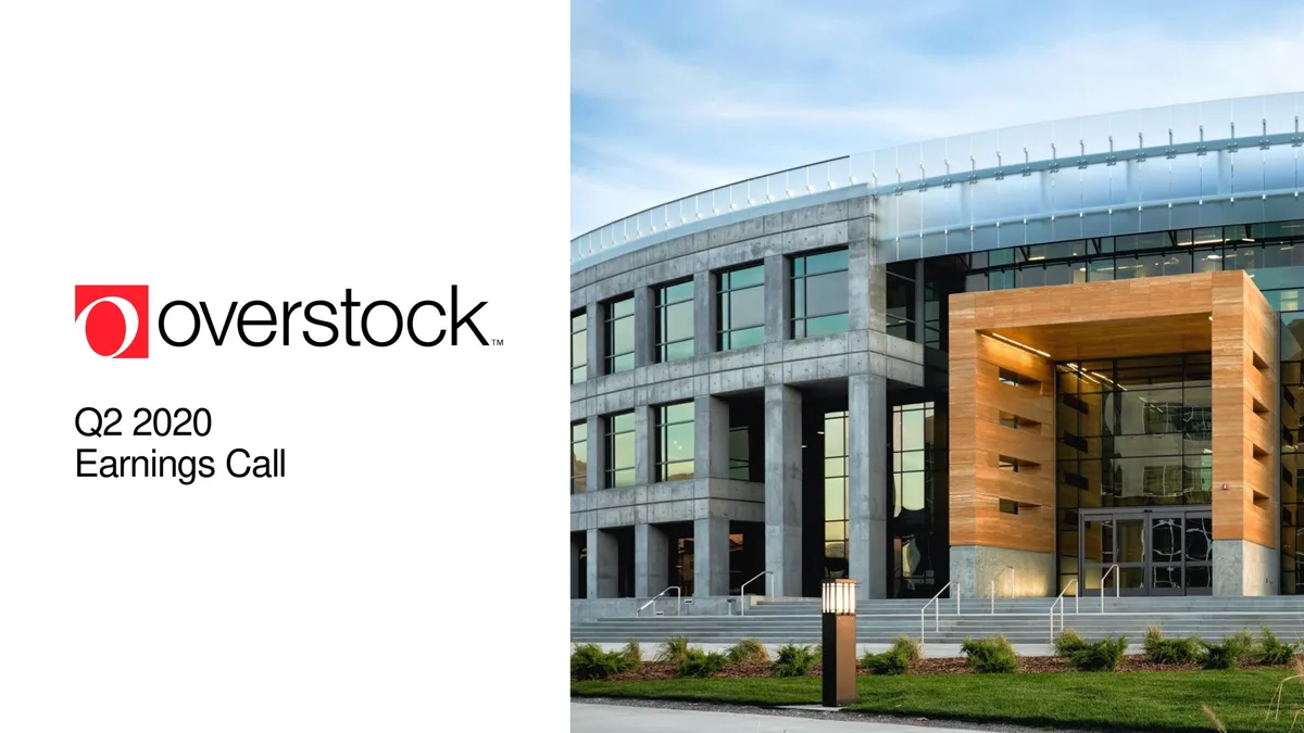 Overstock | Results Presentation Deck | 45 slides · slide 1