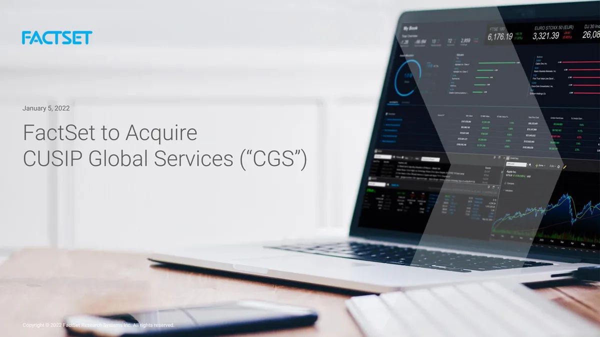 Factset | Mergers and Acquisitions Presentation Deck | 17 slides · slide 1