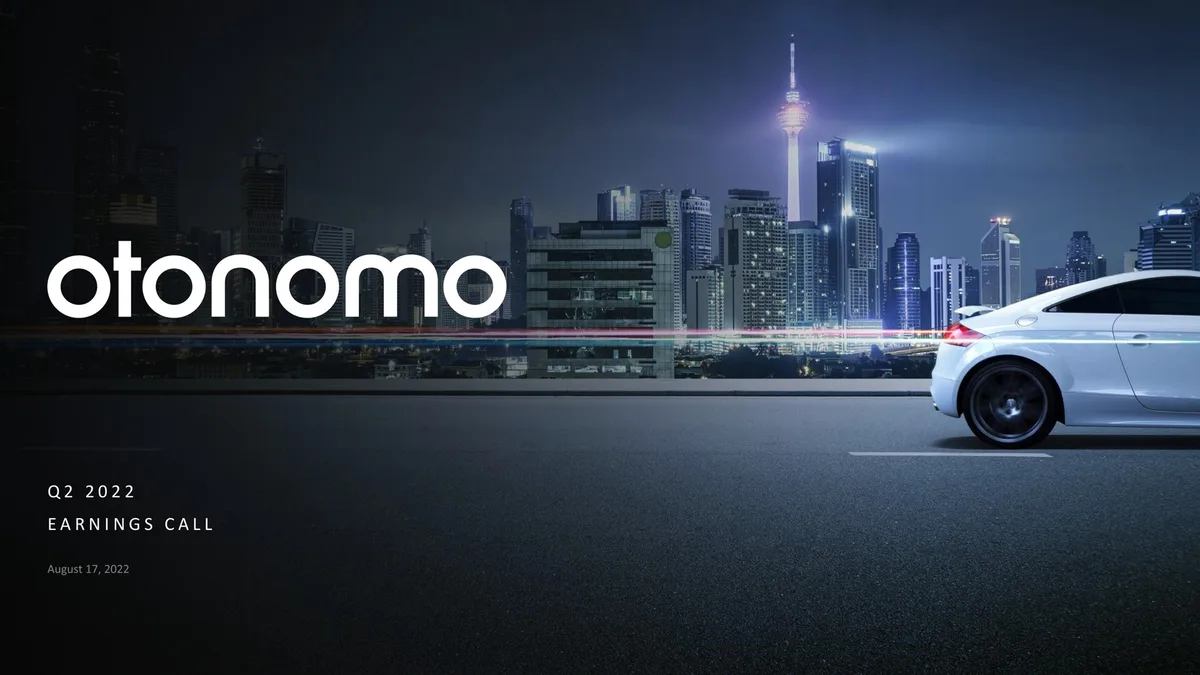 Otonomo | Results Presentation Deck | 20 slides · slide 1
