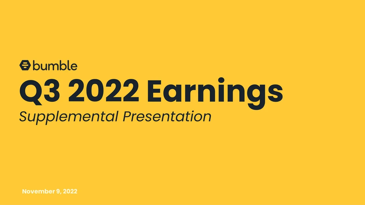 Bumble | Results Presentation Deck | 12 slides · slide 1