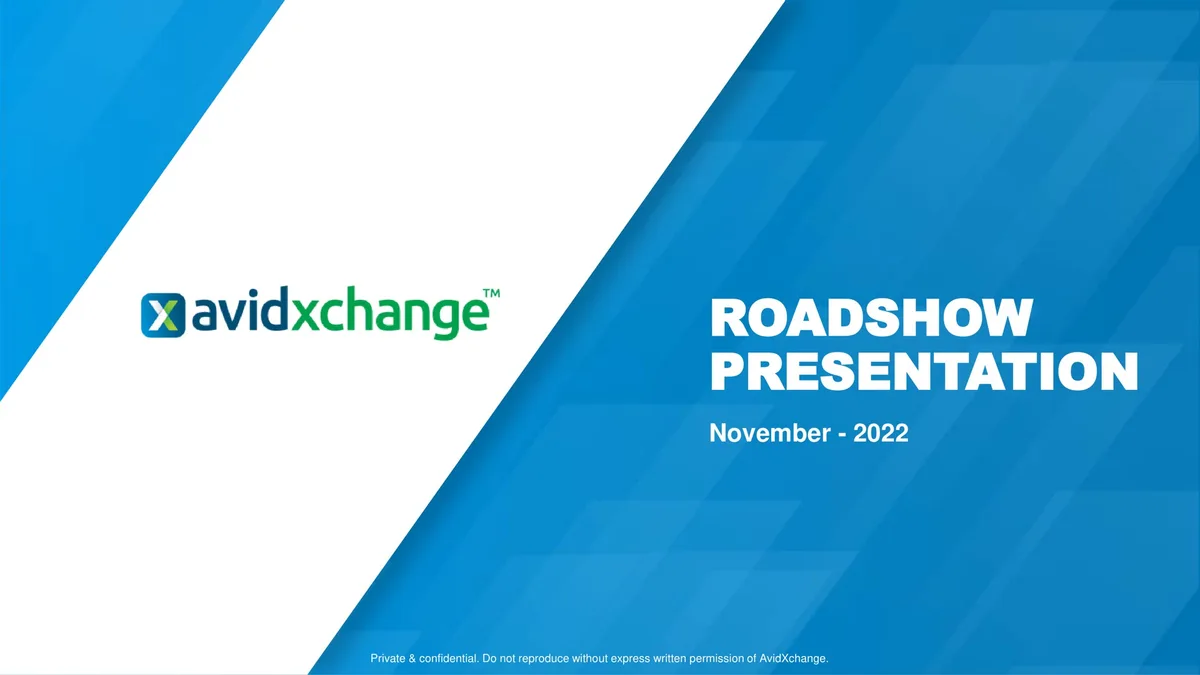 AvidXchange | Investor Presentation Deck | 40 slides · slide 1