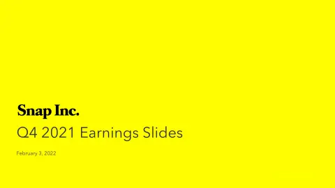 Snap Inc | Results Presentation Deck | 27 slides